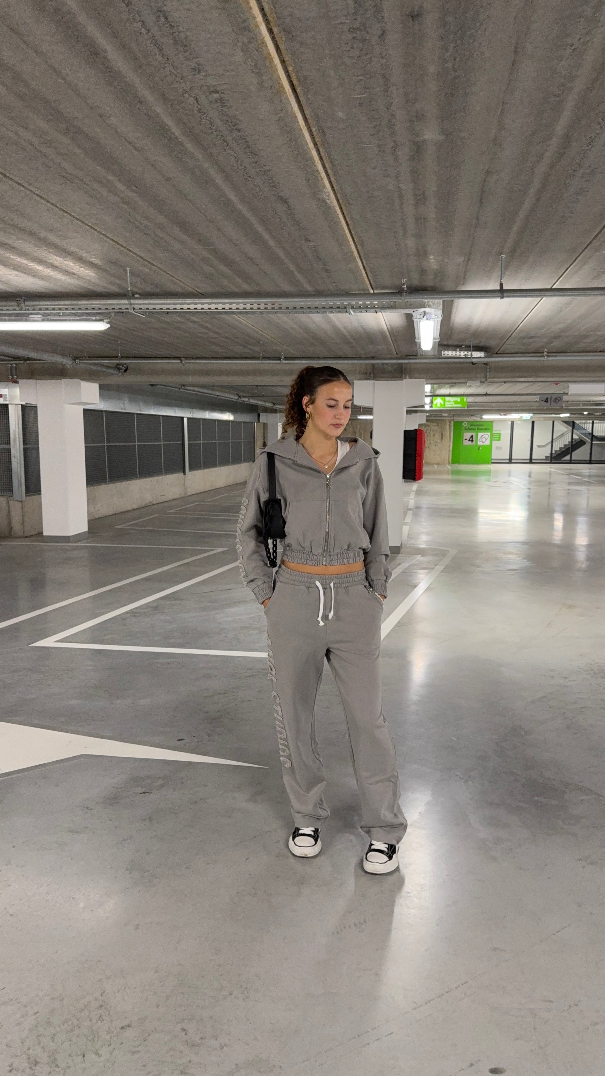 GREY ANGL TRACKSUIT SET.