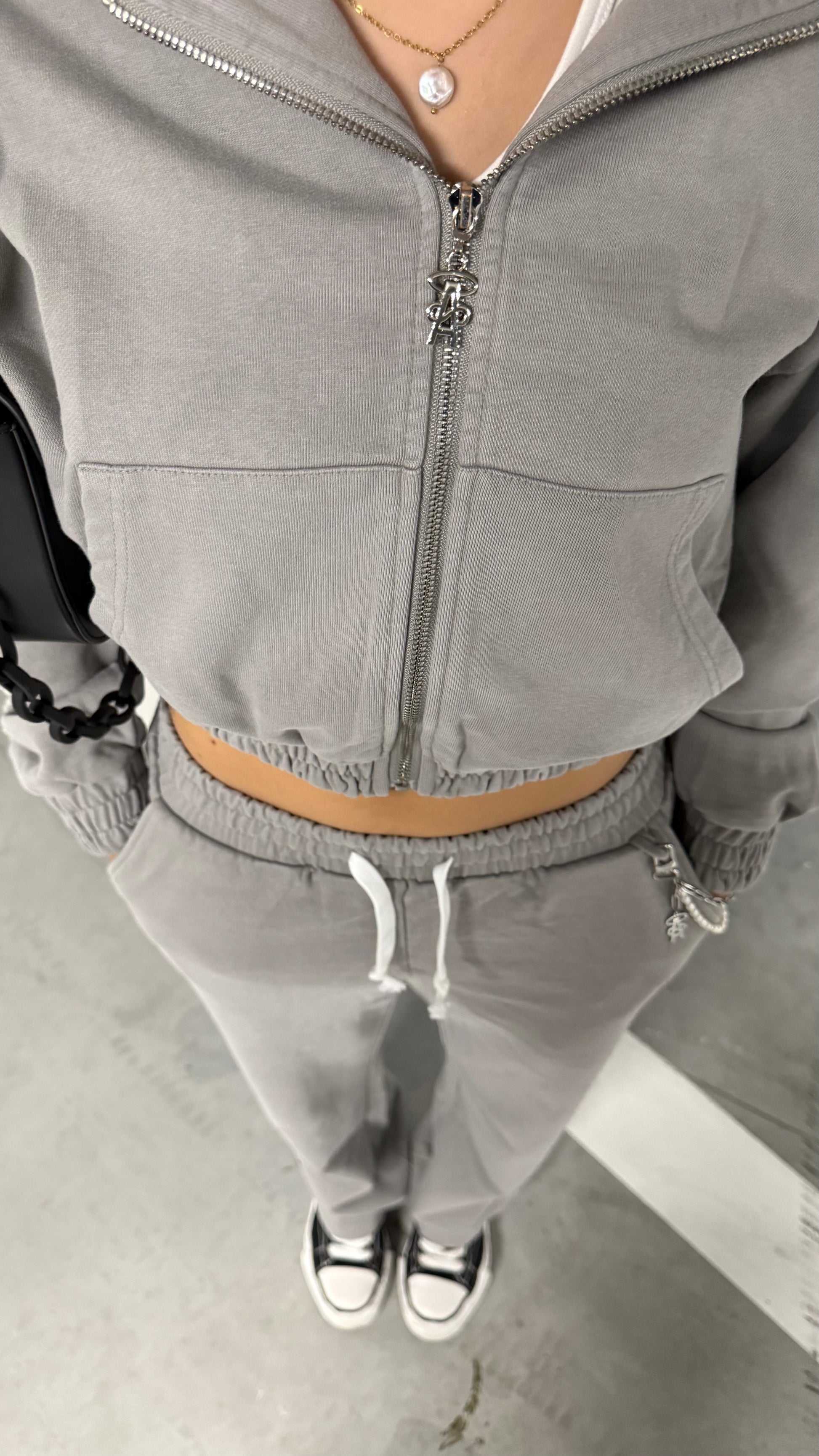 GREY ANGL TRACKSUIT SET.