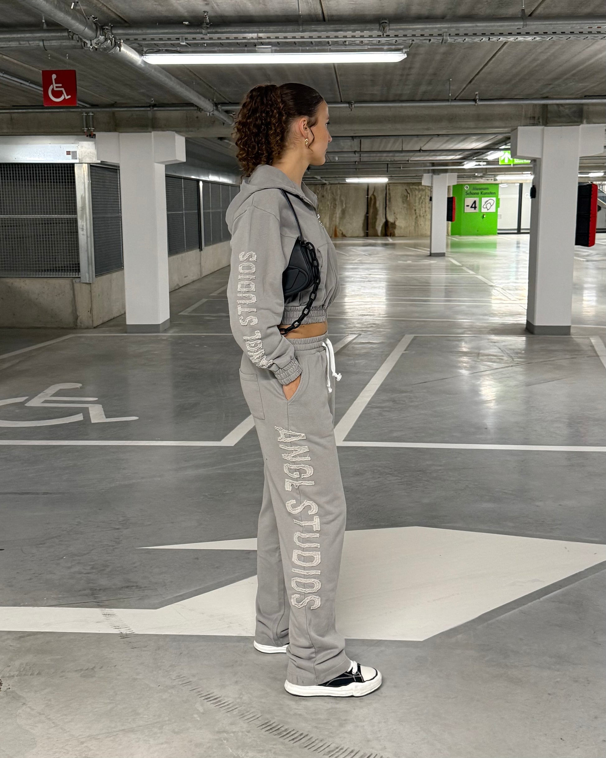 GREY ANGL TRACKSUIT SET.