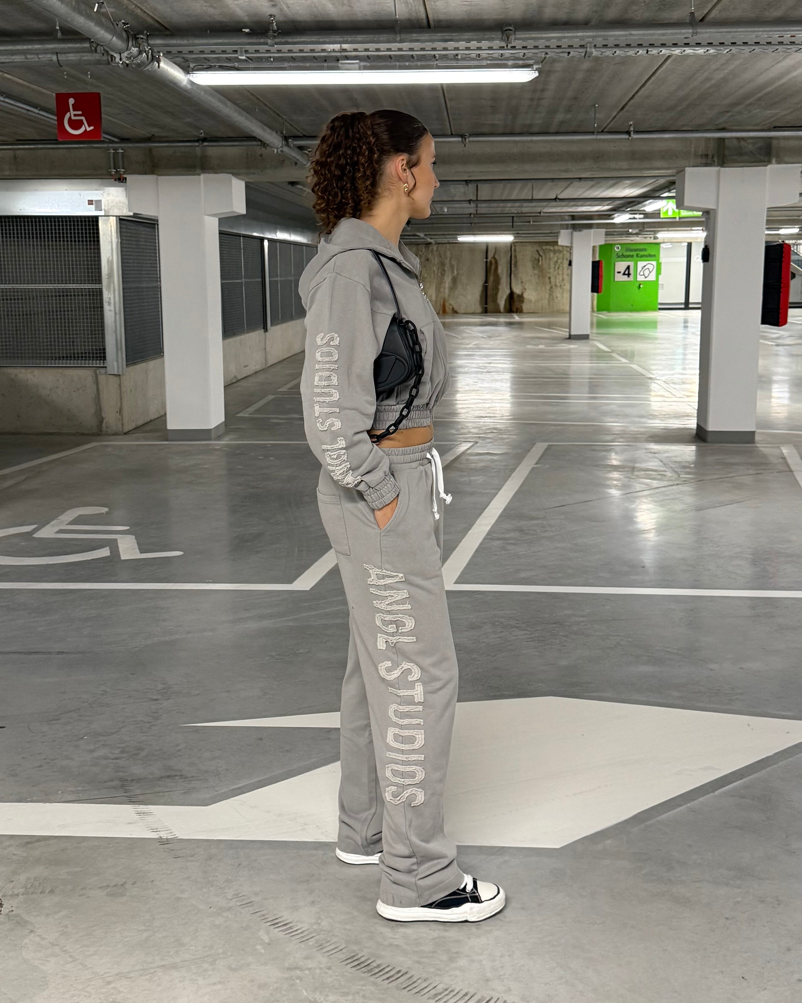 GREY ANGL TRACKSUIT SET.
