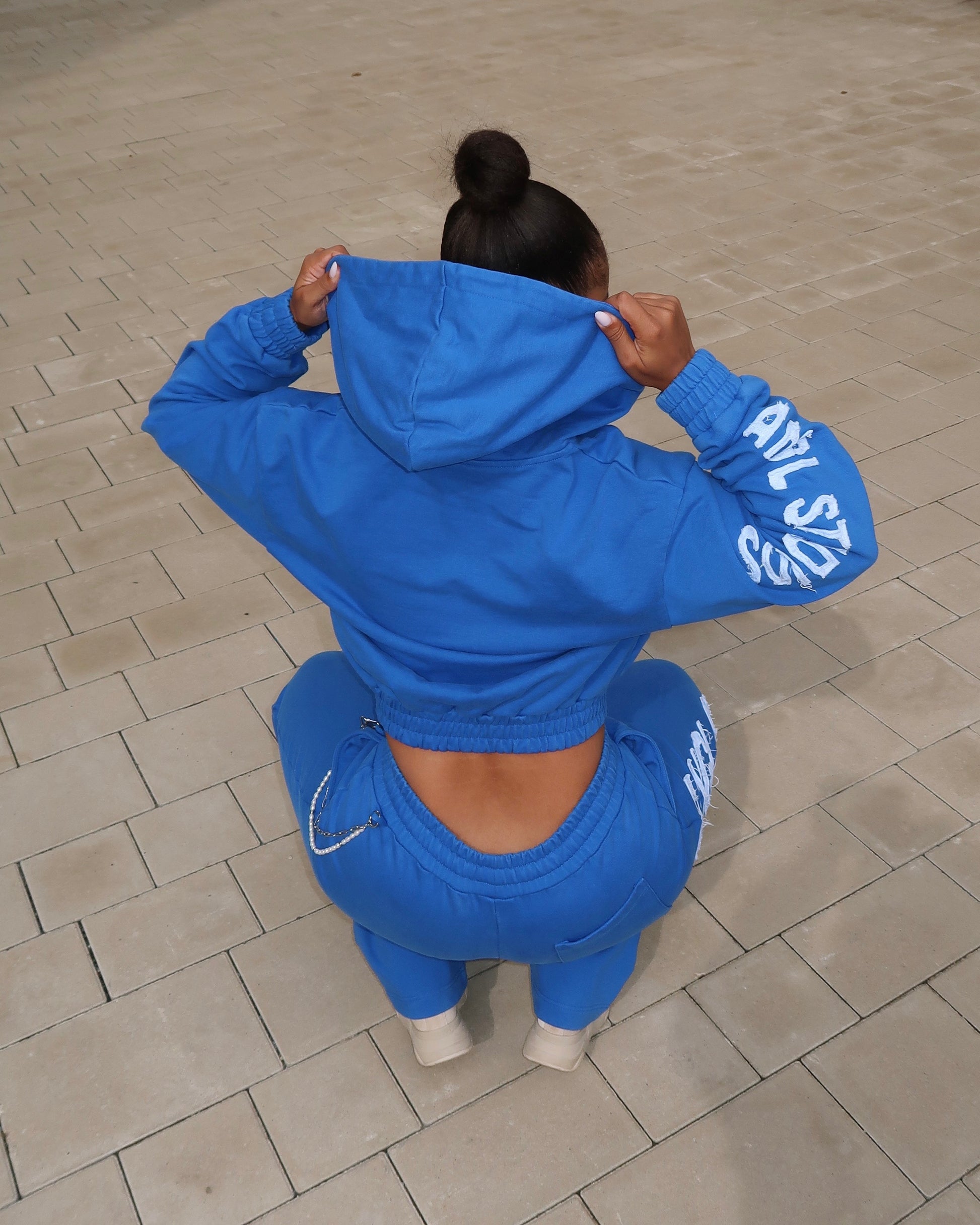 BLUE ANGL TRACKSUIT SET.